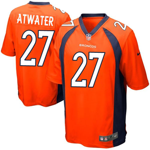 Men's Game Steve Atwater Nike Jersey Orange Home - #27 NFL Denver Broncos
